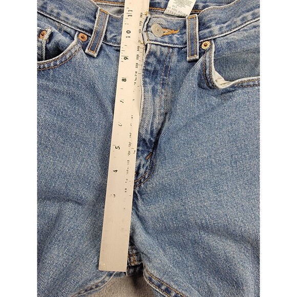 Vintage Levis 512 Jeans Mens 33x34 Slim Straight Blue High Distressed Y2K USA - Picture 9 of 15